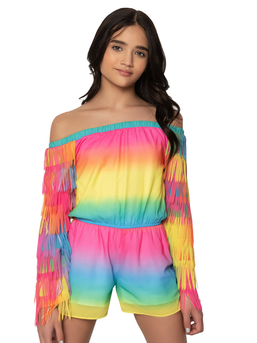 Fringed Ombre Romper