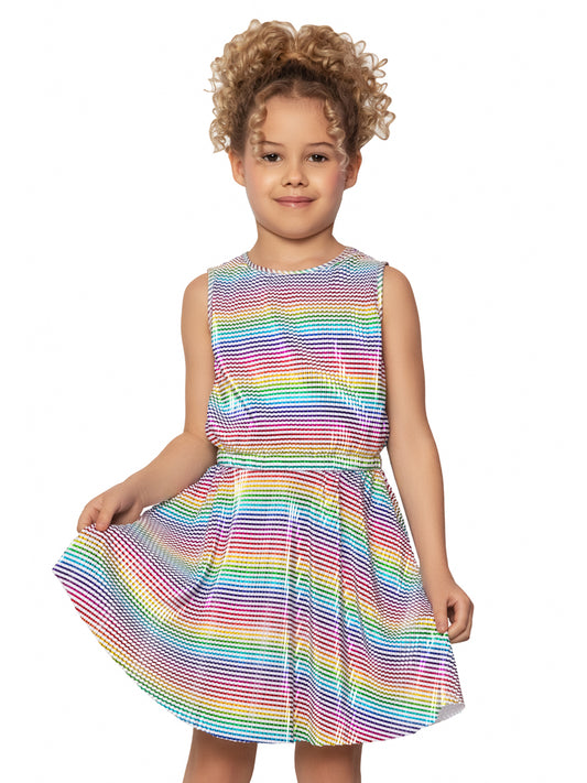 Rainbow Stripe Sleeveless Dress