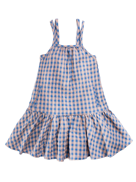 Nova Blue Gingham Sun-Dress