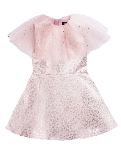 Susie Metallic Floral Pink Dress