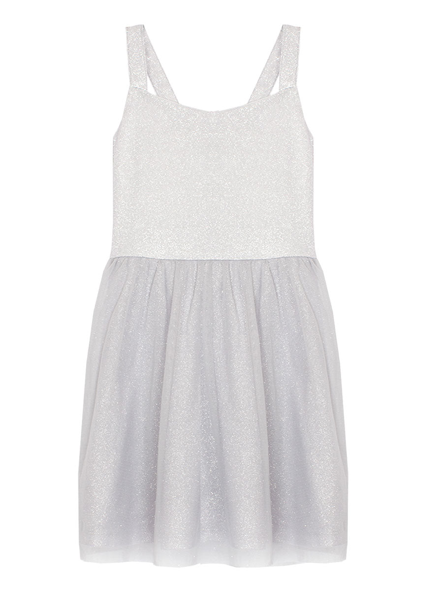 Pixie Dust Grey Sparkly Knit & Tulle Dress