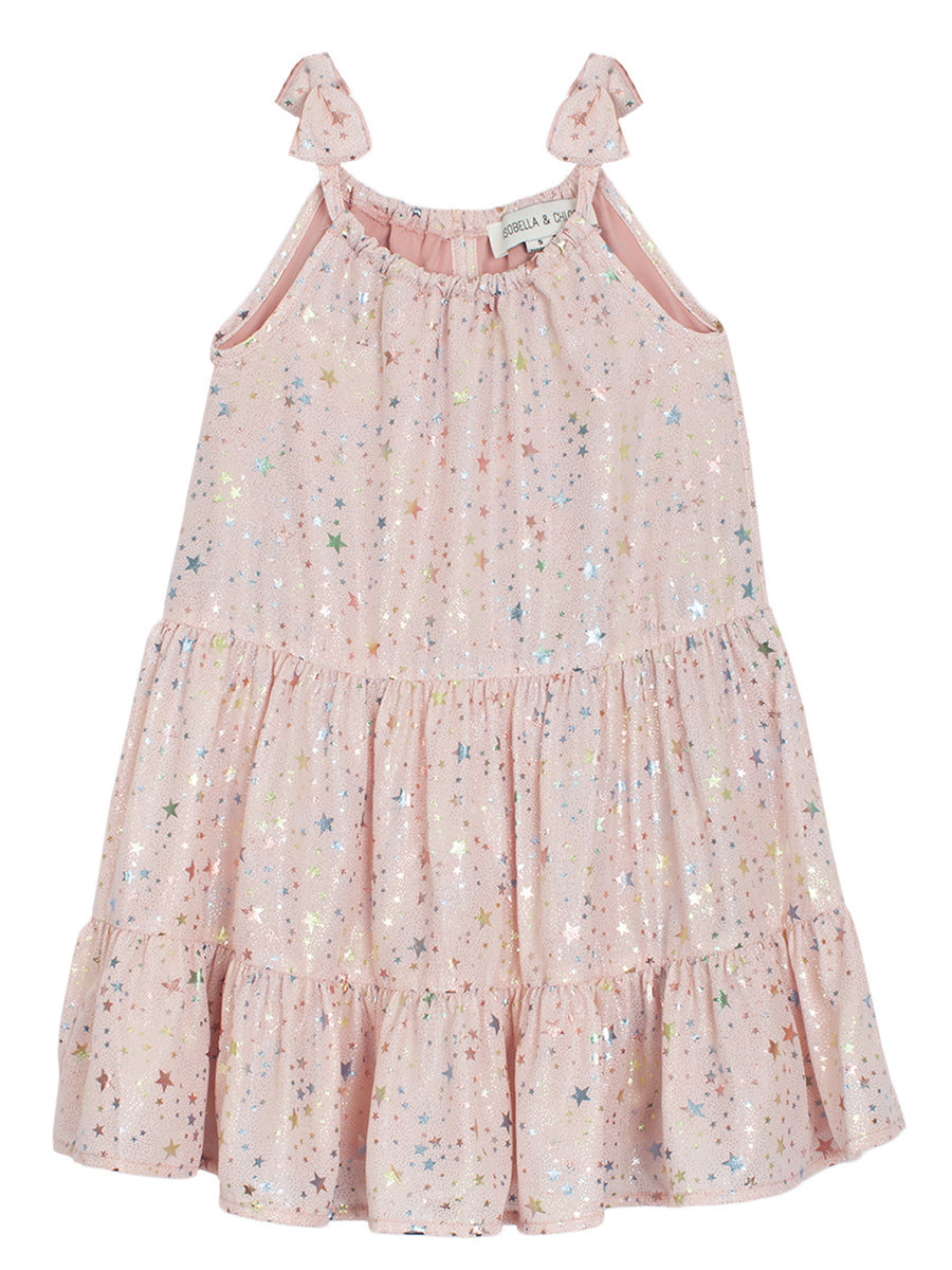 Summer Sparkle Pink Chiffon Dress