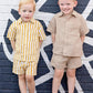 Munchkin Yellow Stripe Woven Shirt & Shorts 2-Piece Set
