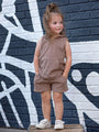 Austin Brown Waffle Knit Shorts & Top 2-Piece Set