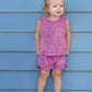 Tyler Terry Cloth Berry Shorts & Top 2-Piece Set