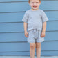 Cool Kid Grey Ribbed Knit Shorts & Top 2-Piece Set