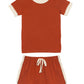 Rocky Road Knit Shorts & Top 2-Piece Set - Orange