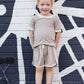Rocky Road Knit Shorts & Top 2-Piece Set - Grey