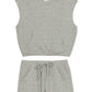 Cabana Terry Knit Shorts & Top 2-Piece Set - Grey