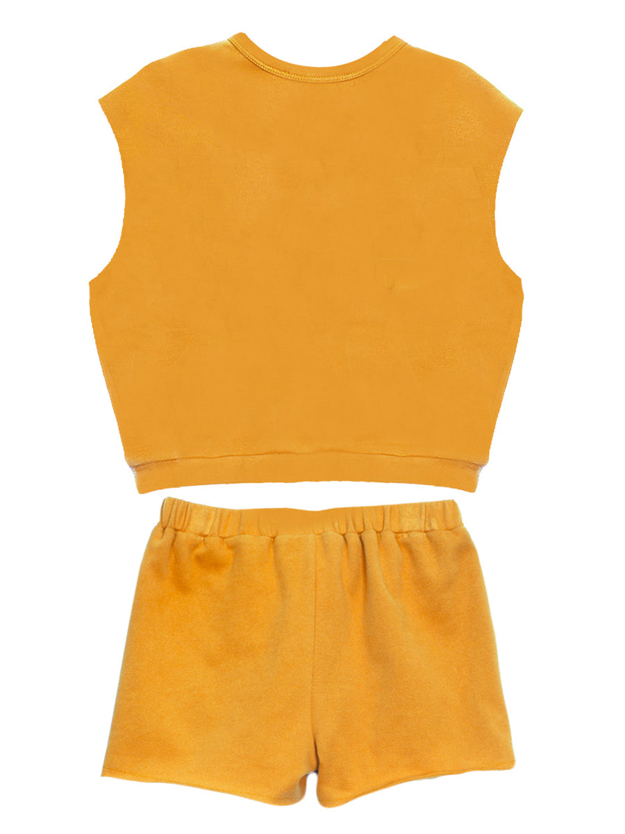 Candy Cabana Terry Knit Shorts & Top 2-Piece Set - Yellow