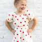 Girls Sweet Hearts Cotton Gauze Romper
