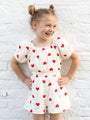 Girls Sweet Hearts Cotton Gauze Romper
