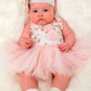 Lilibet White Floral Baby Onesie Dress