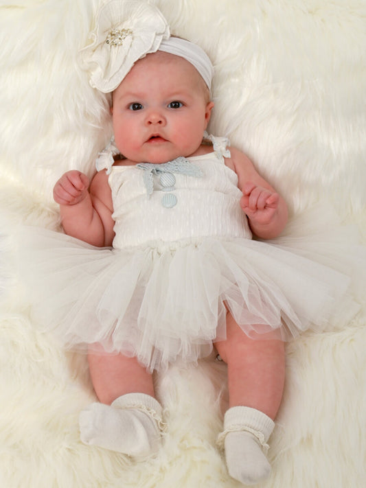 Gracie White Baby Onesie