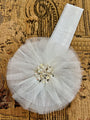White Tulle Elastic Headband