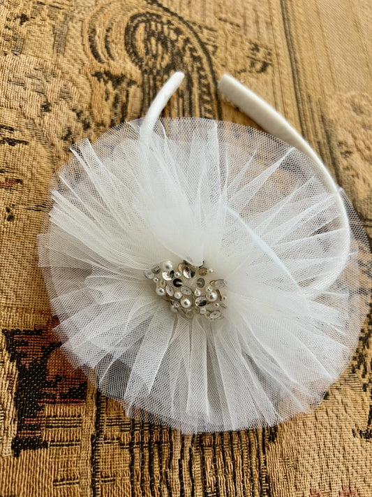 White Tulle Headband