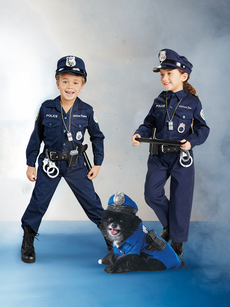 Kids Police Dress Costume Dark Blue