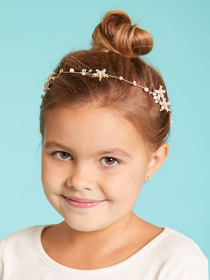 Gold Star Vine, Light Ivory Pearls Alt