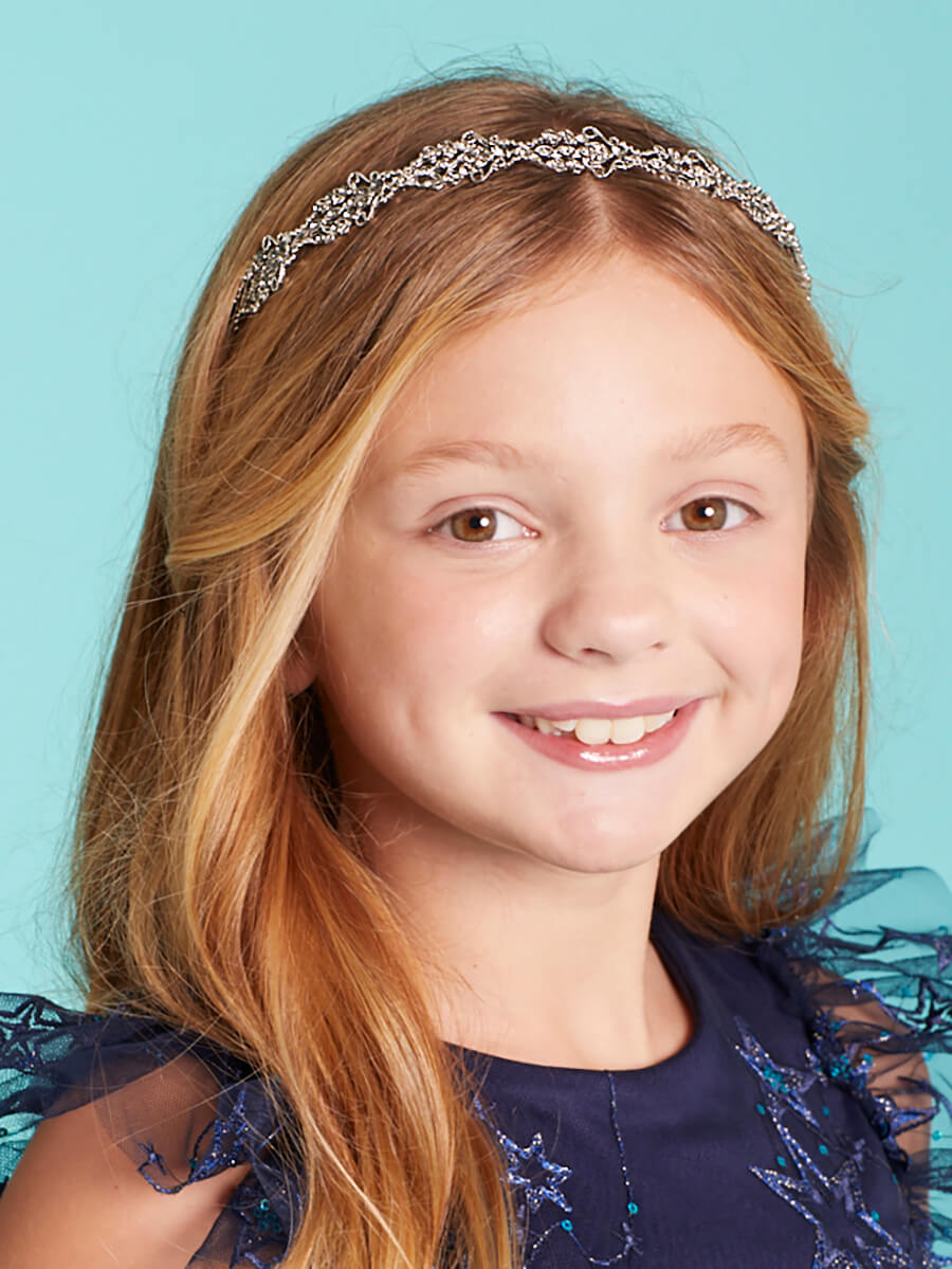 Antique Silver Black Diamond Headband
