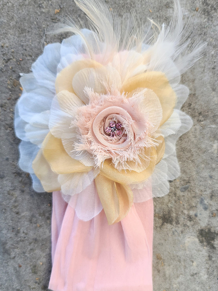 Dusty Rose Shabby Chic Headband for Baby and Toddler