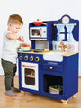 Oxford Blue Wooden Toy Kitchen with Utensils