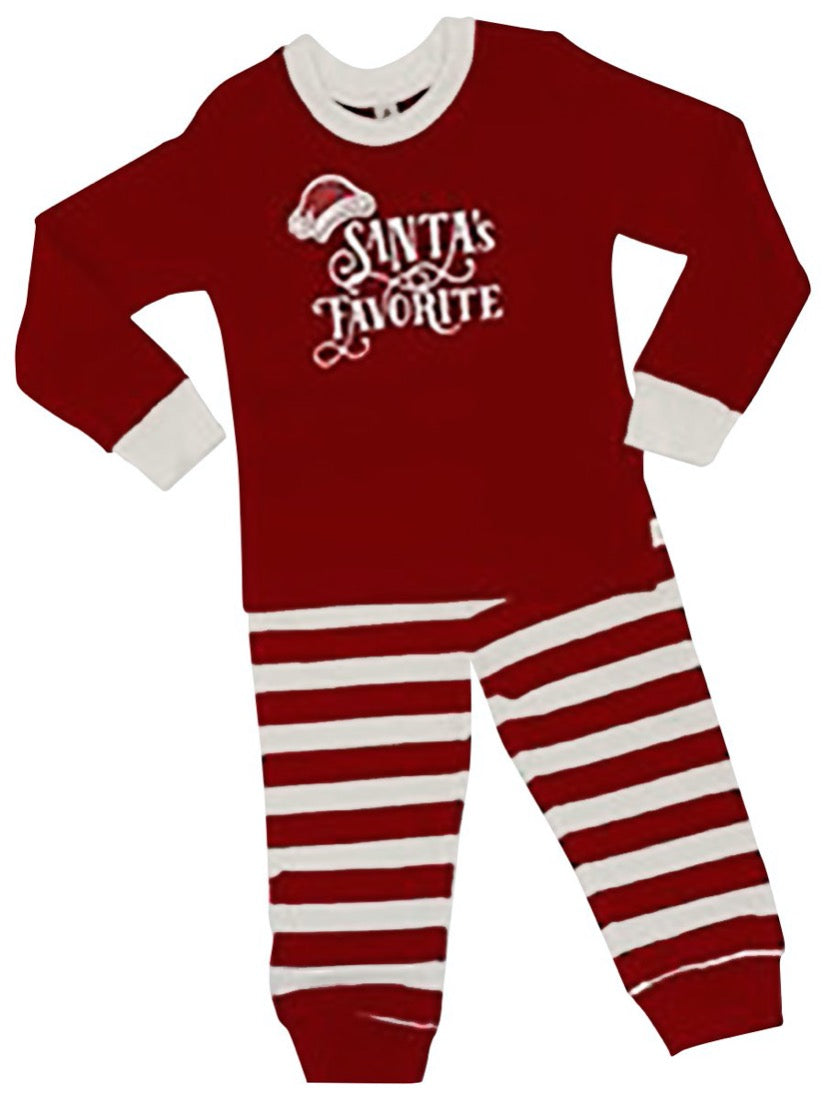 Christmas Pajamas 2 piece, Red & White