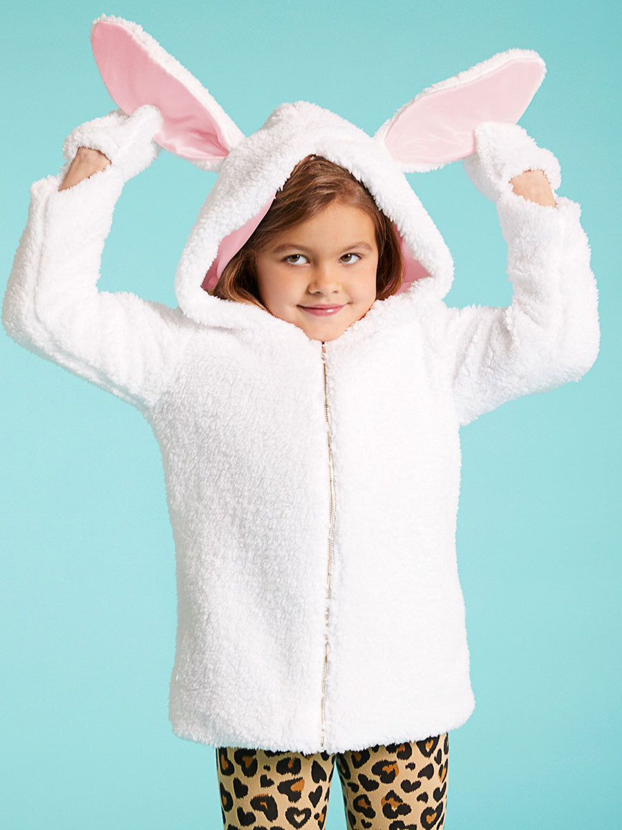 Bunny Rabbit Comfy Jacket with Mittens for Girls Alt 1