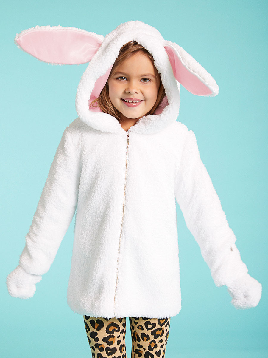 Bunny Rabbit Comfy Jacket with Mittens for Girls