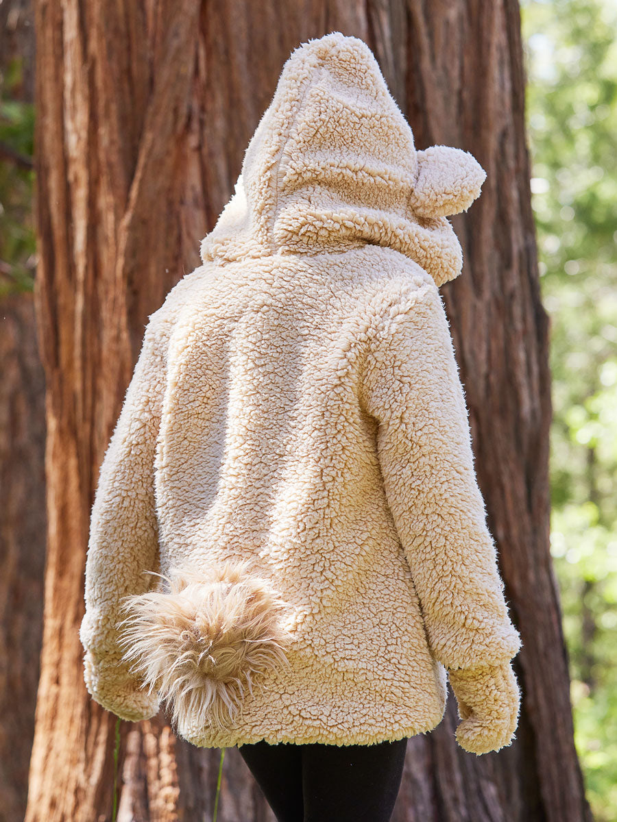 Teddy Bear Jacket with Mittens for Girls