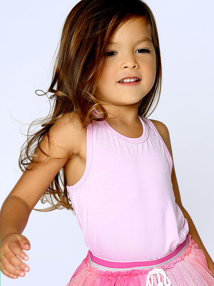 Girls Pink Tank Pull Over Alt 1