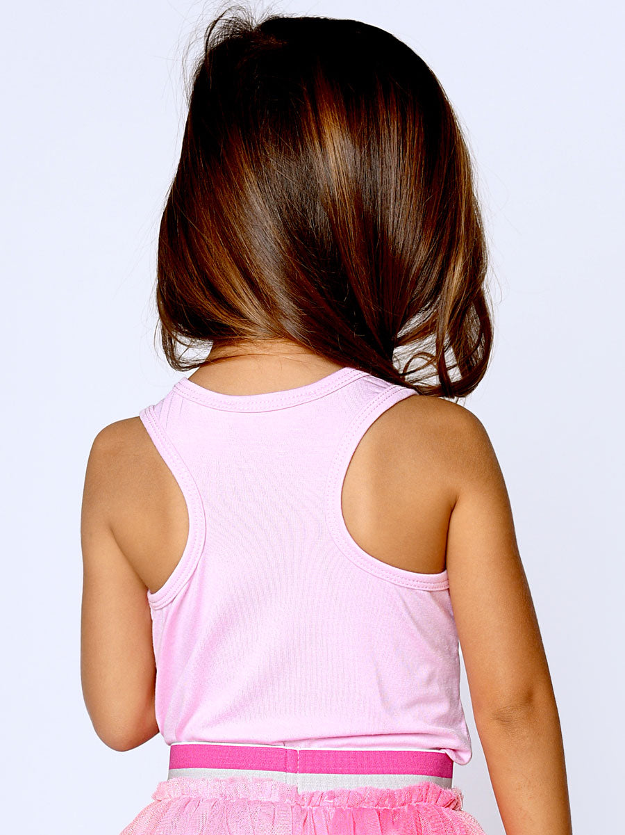 Girls Pink Tank Pull Over Back