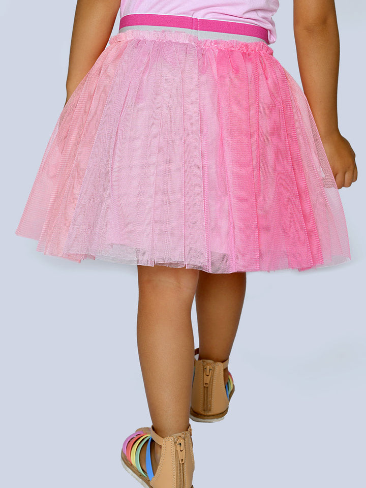 Girls Valentines Pink & Red Skirt Back