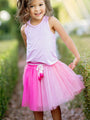 Girls Pink & Red Ombré Tulle Skirt