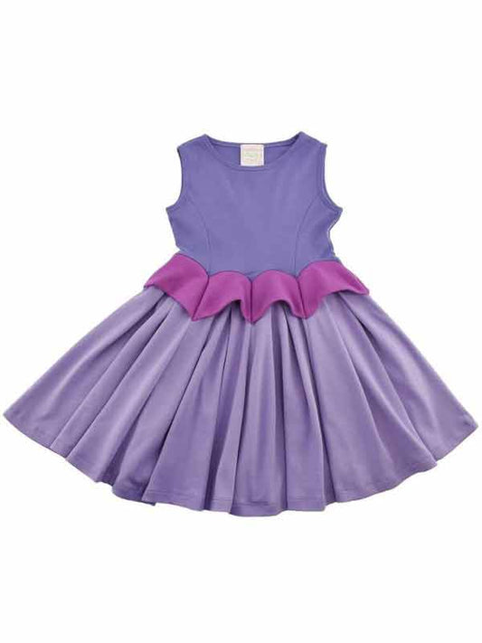 Lilac Bellflower Fairy Peplum Veronica Dress for Girls Alt 2