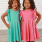 Pink Paper Doll Ruffle Dress for Girls