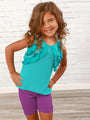 Purple Cotton Bike Shorts for Girls