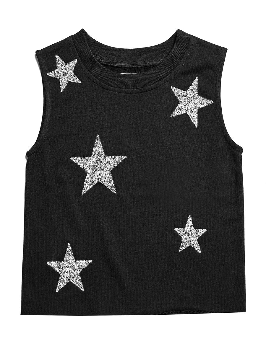 Girls Black Sweatshirt Alt 1Girls Black Sweatshirt Star Tank Alt 3