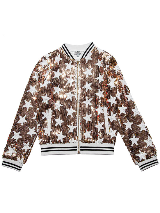 Girls Gold Star Sequin Jacket – Chasing Fireflies