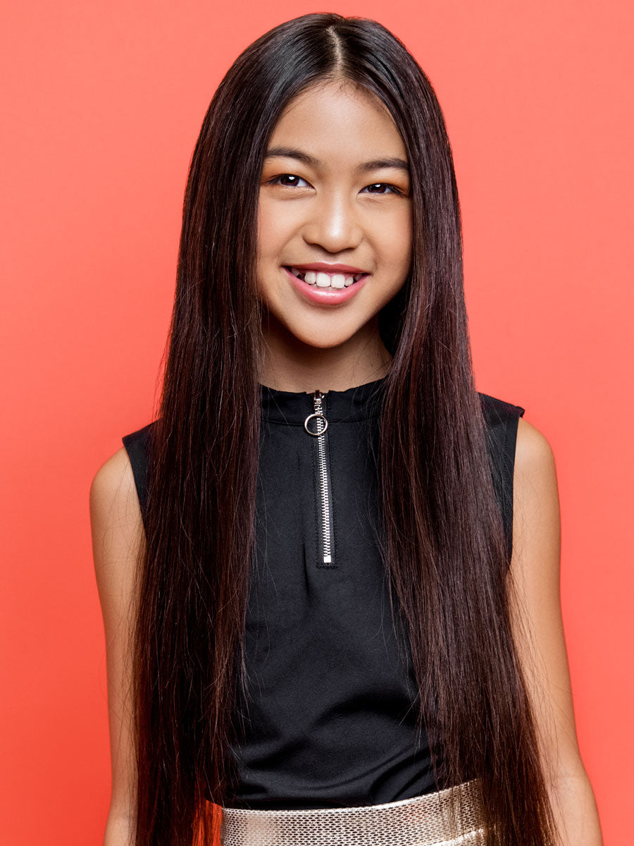 Girls Black Zip Front Tank Top