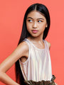 Gold Shimmer Tank Top for Girls