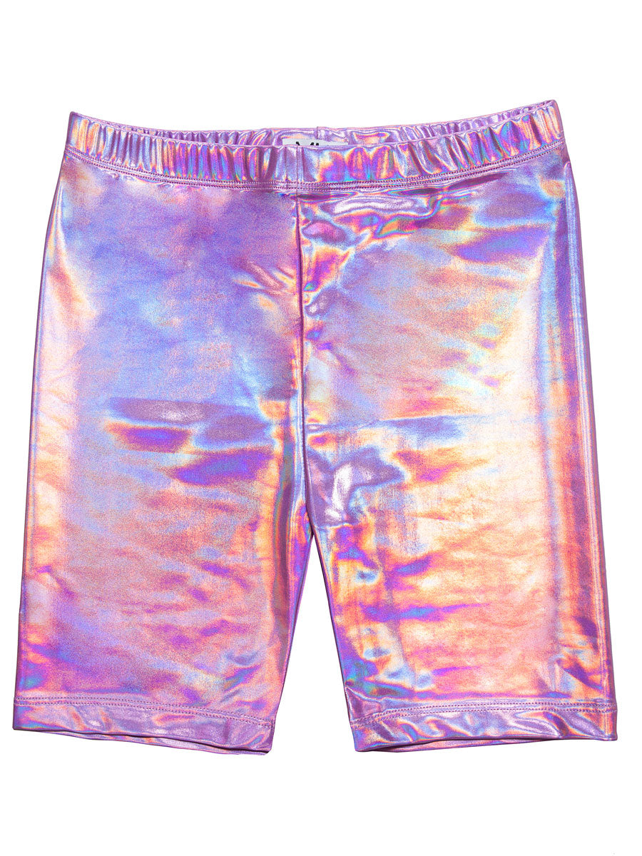 Girls Pink Holographic Shorts