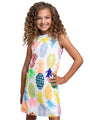 Pineapple Sequin Tropical Tank Style Dress for Girls