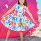 Balloon Print Party Dress for Girls
