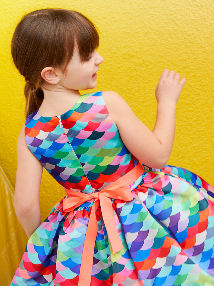 Girls Mermaid Scallop Party Dress Alt 2