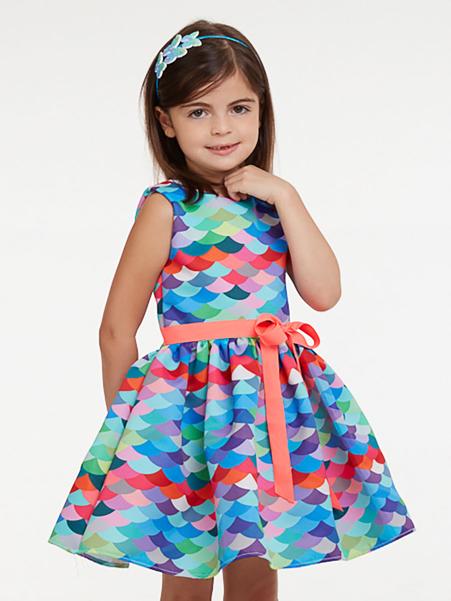 Girls Mermaid Scallop Party Dress Alt 3