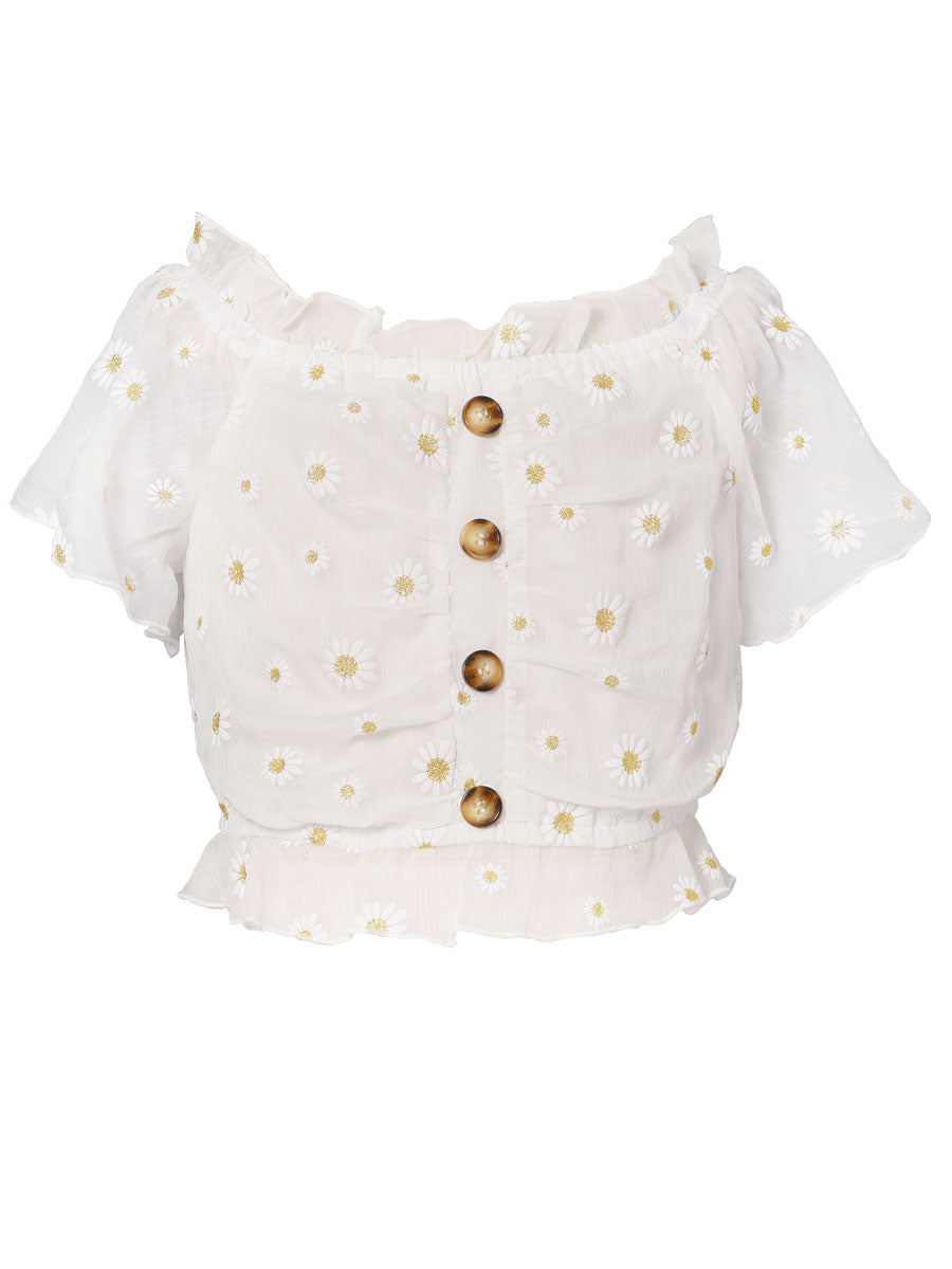 Eyelet White Top Alt