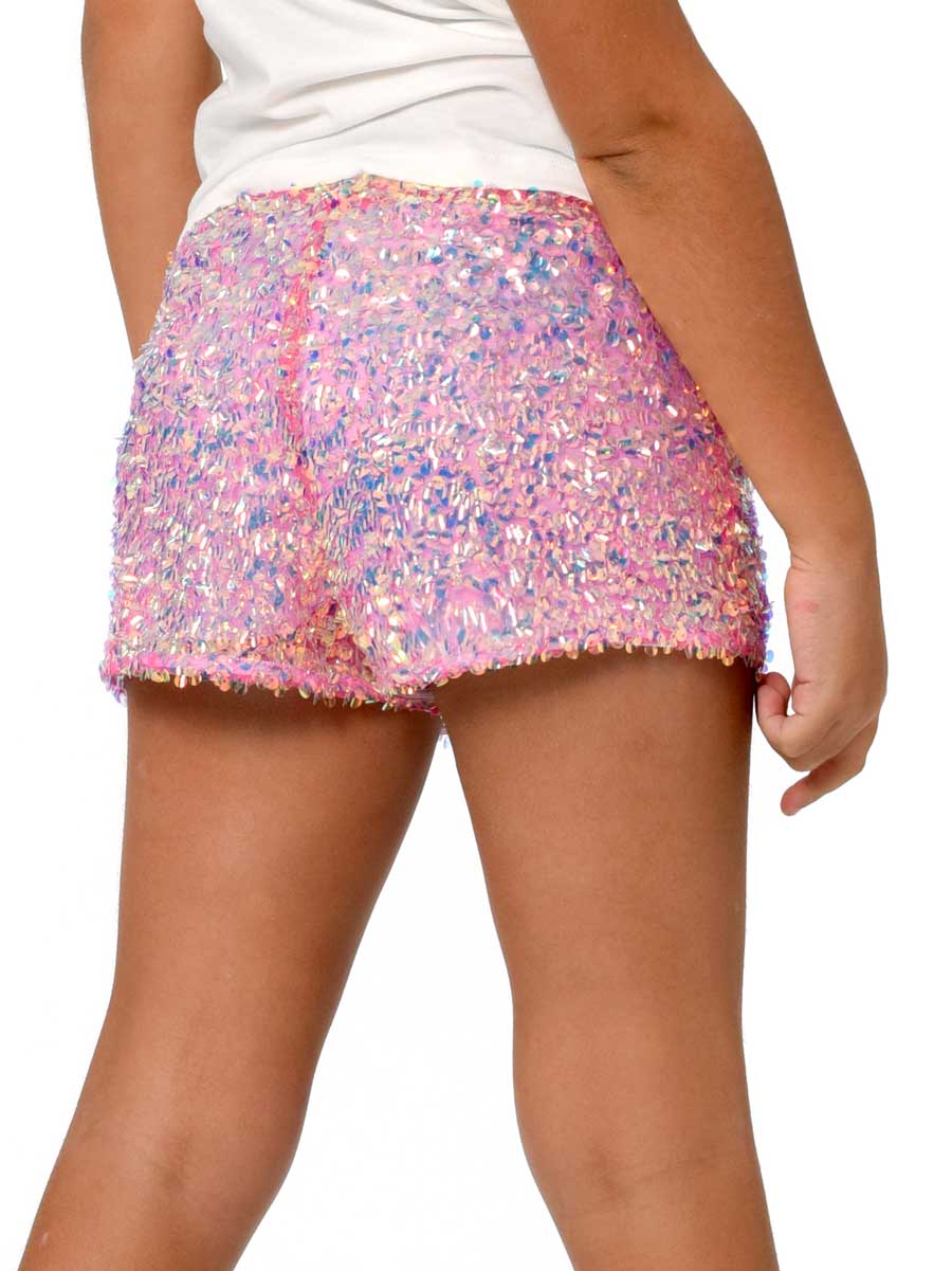 Sequin Short Pink Back