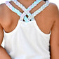 Girls Pink Light Blue Sequin Mermaid Top Back
