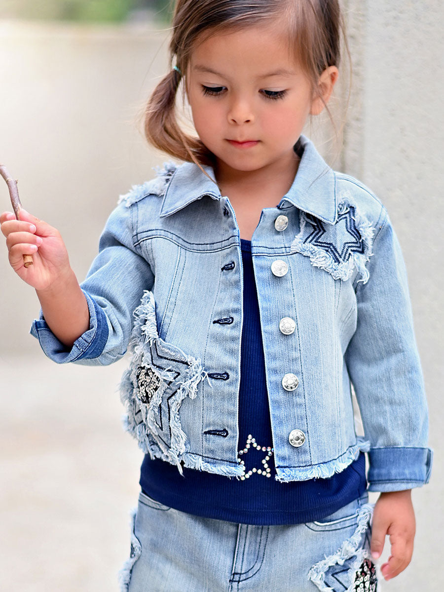 Girls Denim Jacket Star