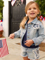 Denim Sequin Star Jacket for Girls